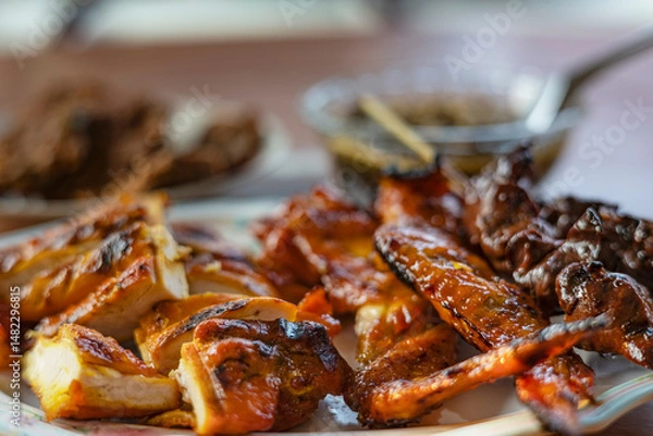 Obraz Roasted Chicken On The Table