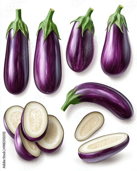 Fototapeta Realistic illustration, Different types of vegetables, isolated on white background