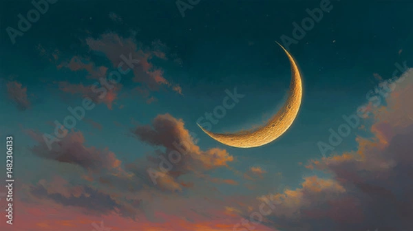 Obraz Islamic Religious Observances During Ramadan and Muharram – Twilight Sky Background