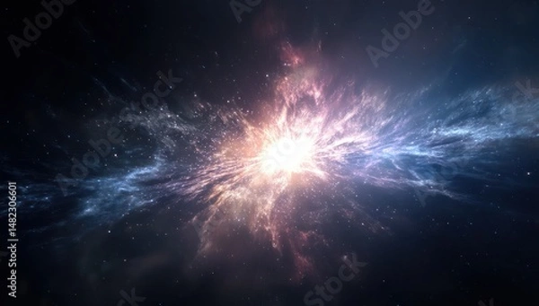 Fototapeta LED icon featuring cosmic dust and star clusters, shifting and glowing for a cosmic effect.