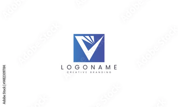 Fototapeta Minimalist V Logo for Branding and Identity.