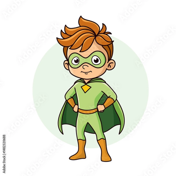 Obraz Superhero child cartoon character Vector illustration design