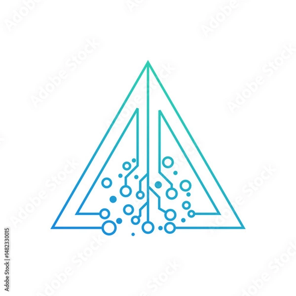 Obraz Digital Circuit Connection Technology  Logo Vector