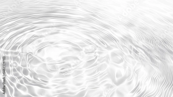 Fototapeta Elegant white rippling water surface with glowing highlights, ideal for purity, calmness, or background textures.