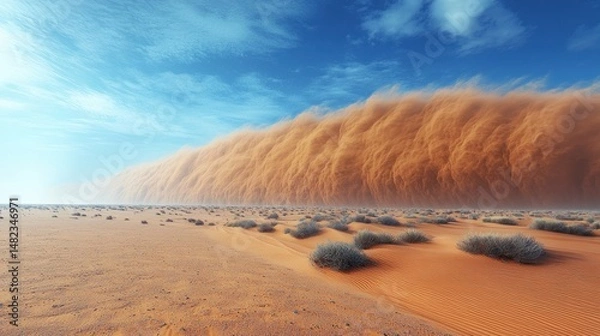 Obraz Vast desert sandstorm, dramatic sky