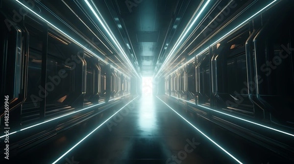 Obraz Futuristic corridor.