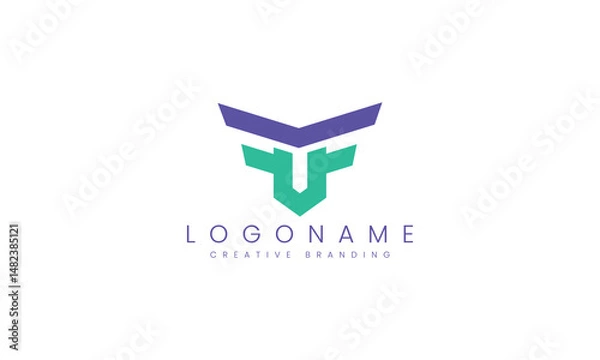 Fototapeta Minimalist FF Logo for Branding and Identity.