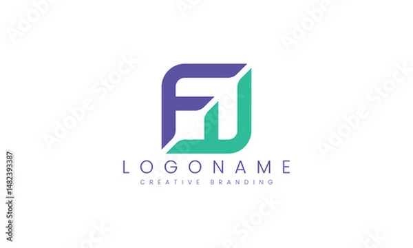 Fototapeta Minimalist FF Logo for Branding and Identity.