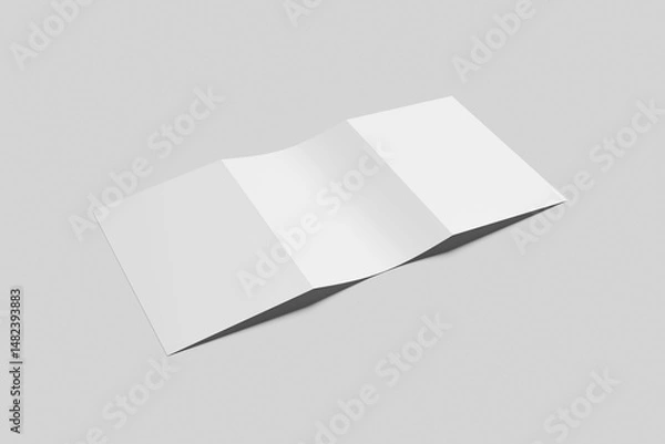 Fototapeta Blank A4 tri-fold brochure for mockup - 3D rendering