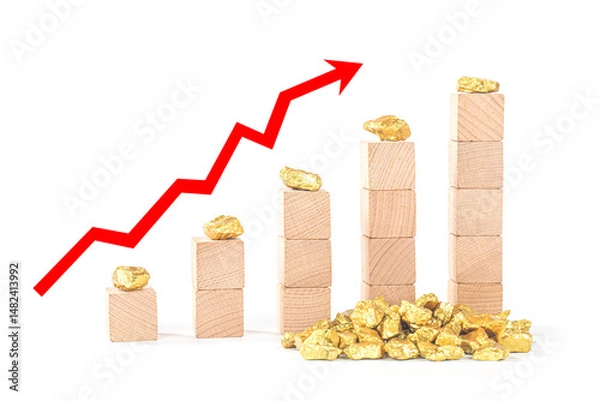 Obraz The rise in gold prices is a bullish investment concept in commodity trading.