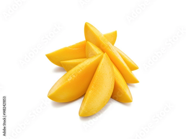 Obraz Mango small slices isolated on white background.