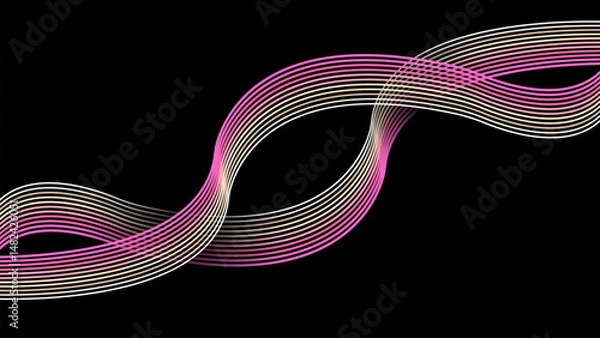 Fototapeta Abstract lines art light colors vintage style vector retro waves. Design for banners flyers and posters.
