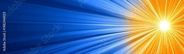 Obraz Blue and gold light burst