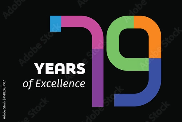 Obraz Flat Colorful Number 79