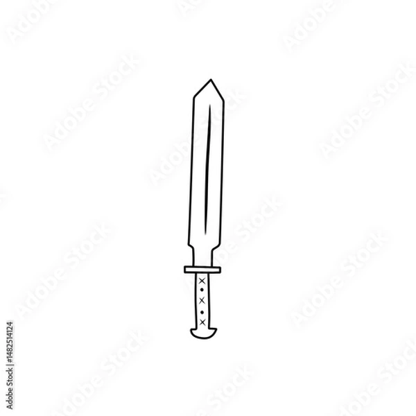 Fototapeta sketch the outline of the sword