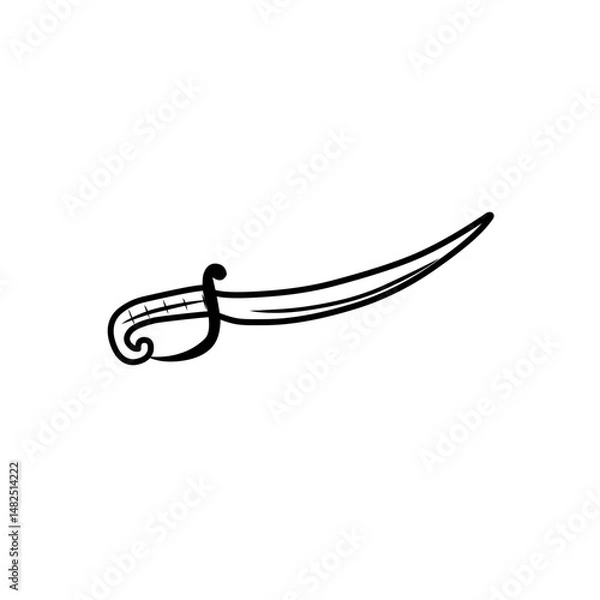 Fototapeta sketch the outline of the sword