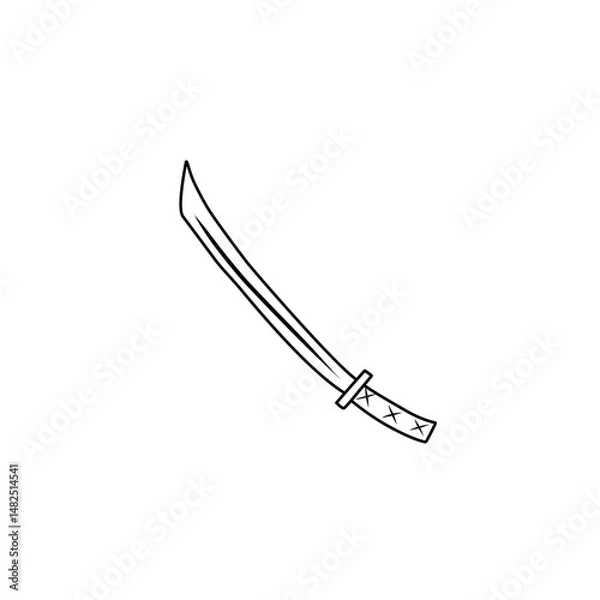 Fototapeta sketch the outline of the sword