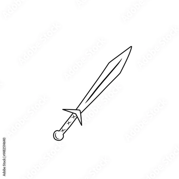 Fototapeta sketch the outline of the sword