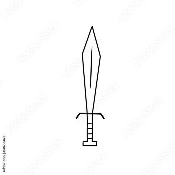 Fototapeta sketch the outline of the sword