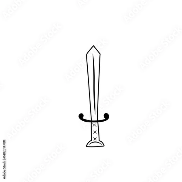 Fototapeta sketch the outline of the sword