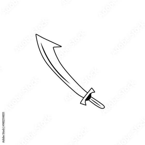 Fototapeta sketch the outline of the sword