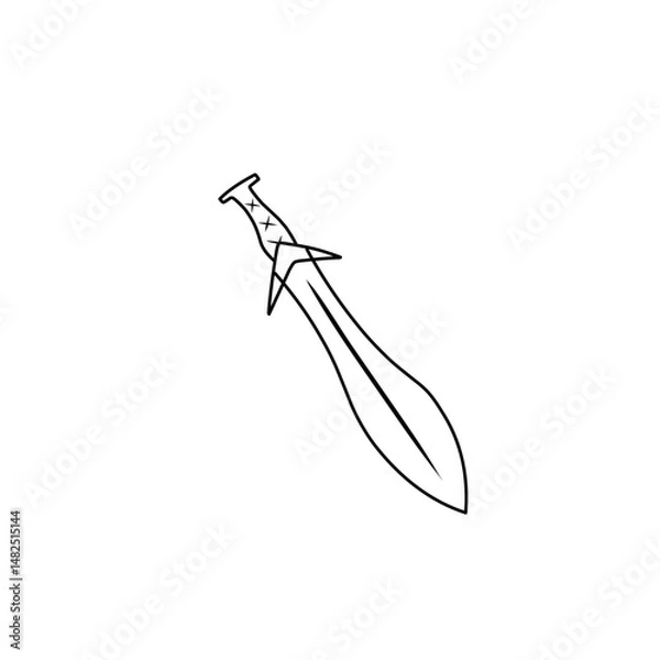 Fototapeta sketch the outline of the sword