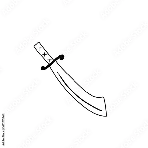 Fototapeta sketch the outline of the sword