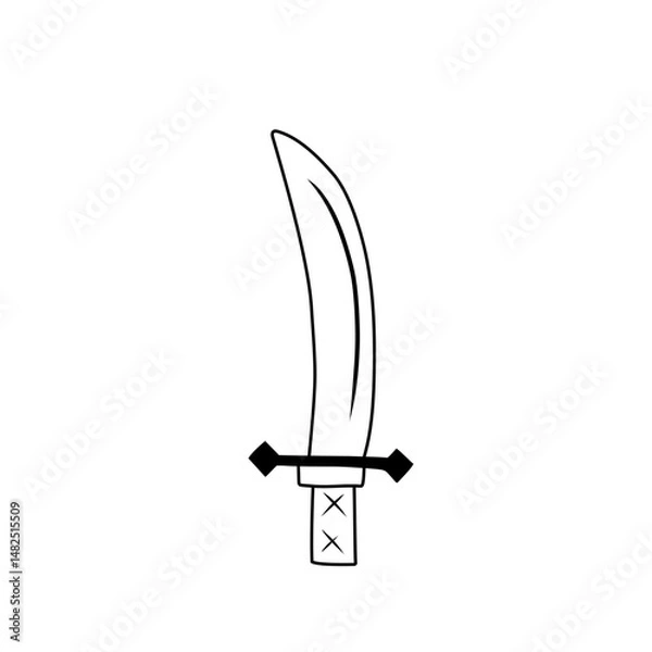 Fototapeta sketch the outline of the sword