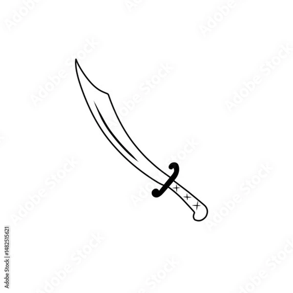 Fototapeta sketch the outline of the sword