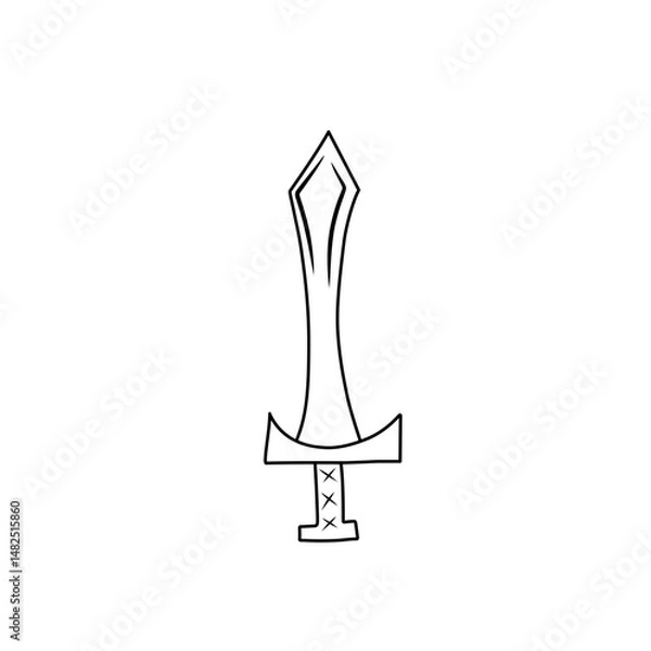 Fototapeta sketch the outline of the sword
