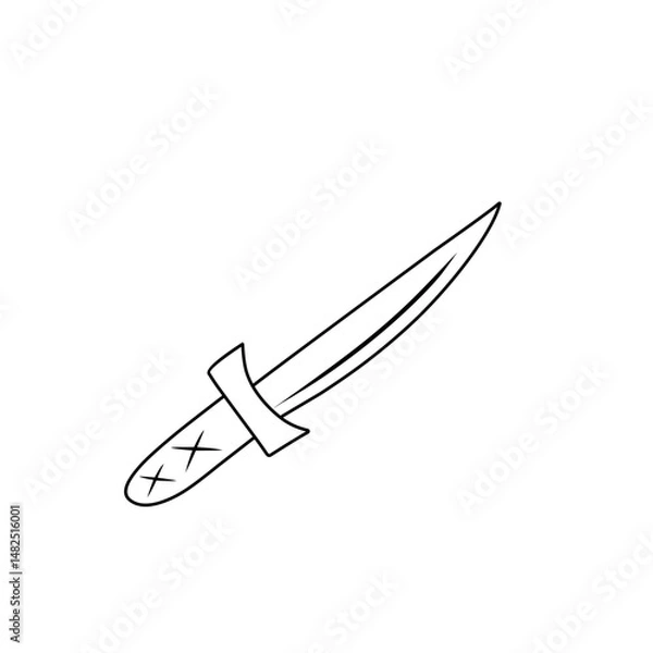 Fototapeta sketch the outline of the sword