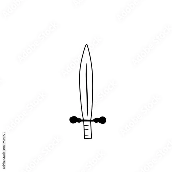 Fototapeta sketch the outline of the sword