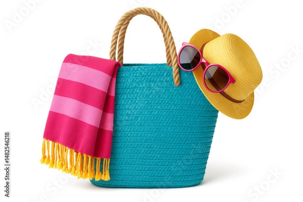 Obraz straw hat and sunglasses