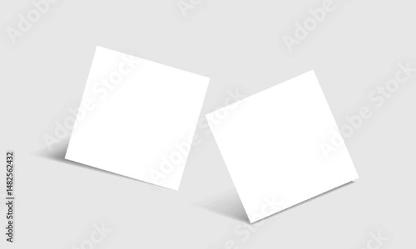 Fototapeta Blank white paper sheet. Paper mockup template with shadow. Vector design