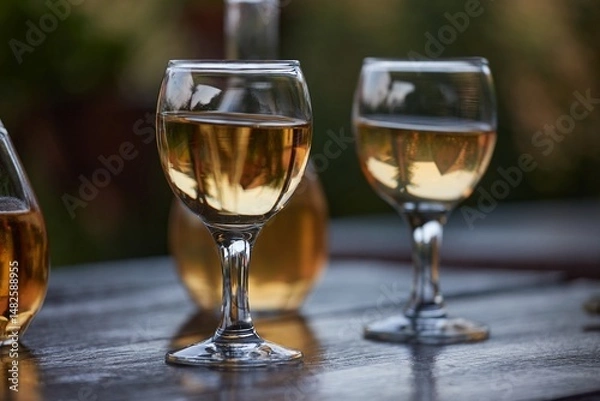 Fototapeta Drinking wine on a summer evening