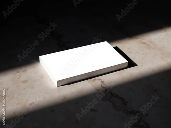 Fototapeta White Rectangular Box Mockup in Dramatic Light