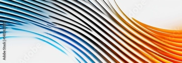 Fototapeta Abstract design featuring flowing lines in contrasting colors on a light background