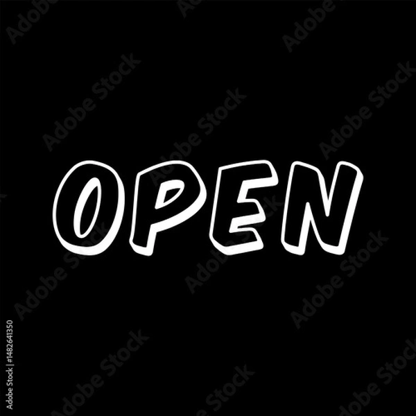 Obraz Vector text illustration for Open.