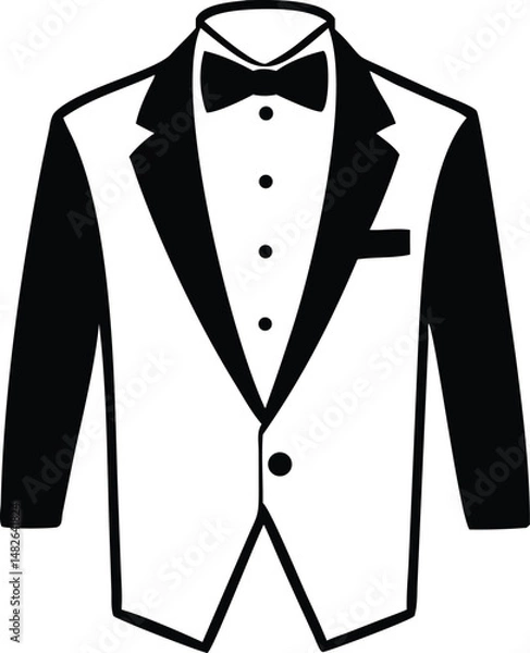 Obraz Classic black tie dress code with bow tie shown in format