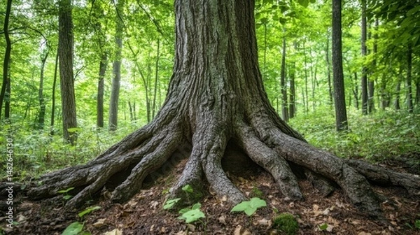 Fototapeta Close-up of a tree trunk in a forest