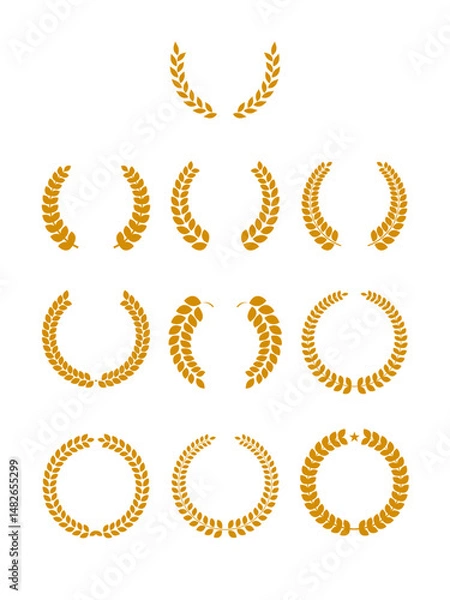 Fototapeta 月桂樹のベクターイラストセット