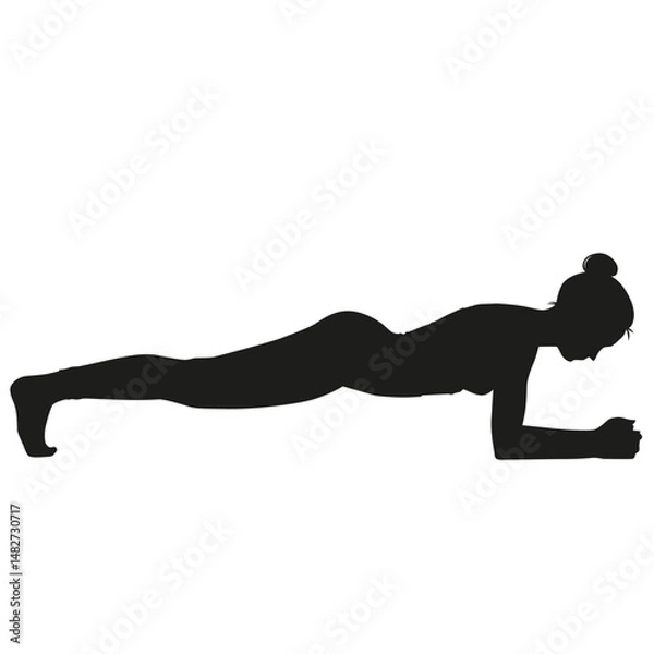 Obraz Gym exercise silhouette plank