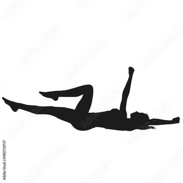Obraz Gym exercise silhouette dead bug