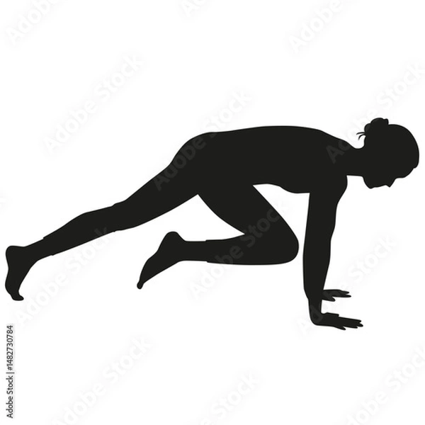 Obraz Gym exercise silhouette  mountain climber