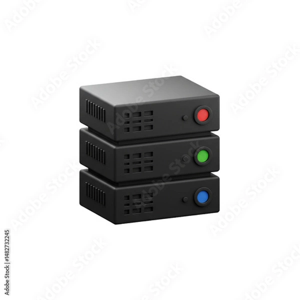Obraz Simple Black Servers Data Center Hosting Network Technology