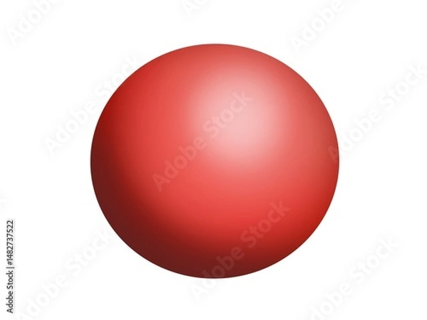 Obraz 3D red circle shape, illustration without background. Object for use in various graphic design works.
