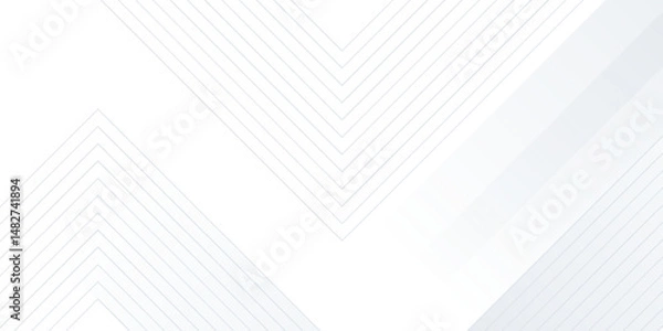 Fototapeta White Grey Silver Box Rectangle Abstract Background Vector Presentation Design