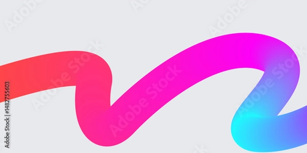 Fototapeta Wavy shape with Colorful gradient. Vector illustration. eps 10