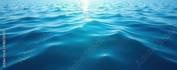 Fototapeta Deep blue sea with subtle texture and light reflection , still, ocean, background