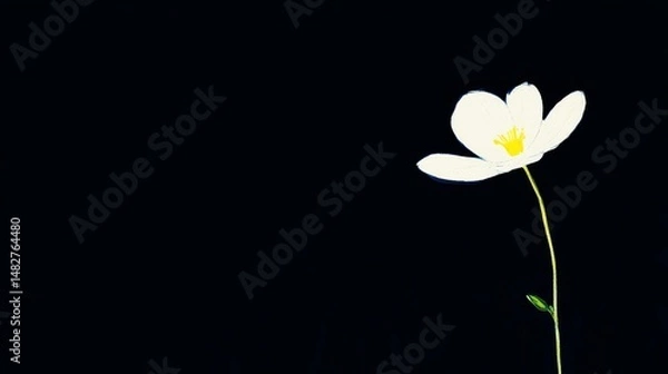 Fototapeta Elegant White Flower on Dark Background